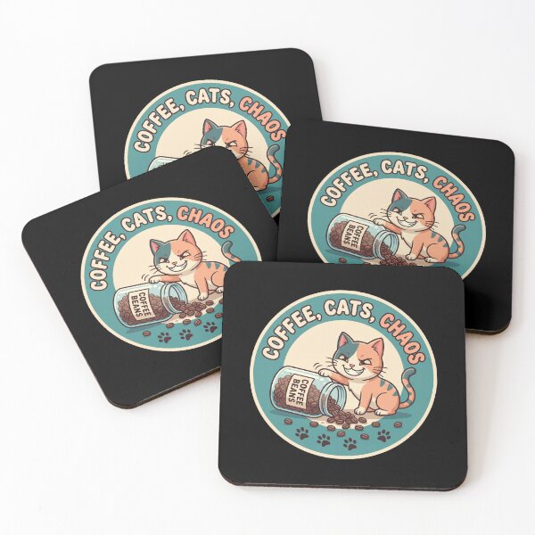 Item preview, Coffee Beans and Cat Chaos Sticker  designed and sold by Sketchlegacy.