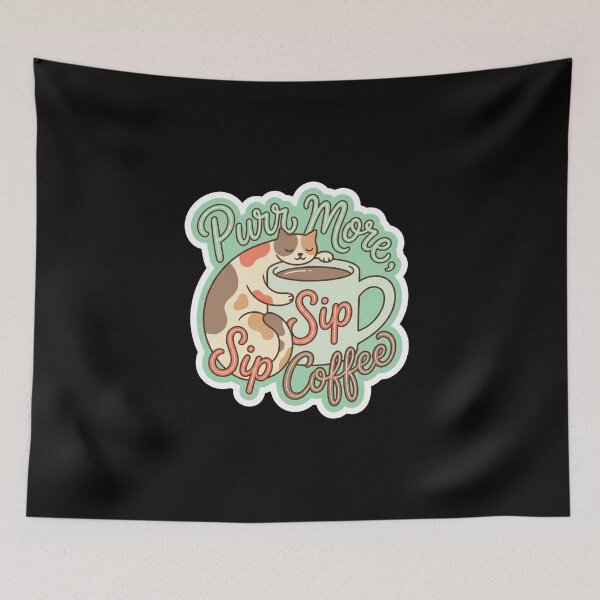 Item preview, Purr More Sip Coffee Cat Lover Sticker designed and sold by Sketchlegacy.