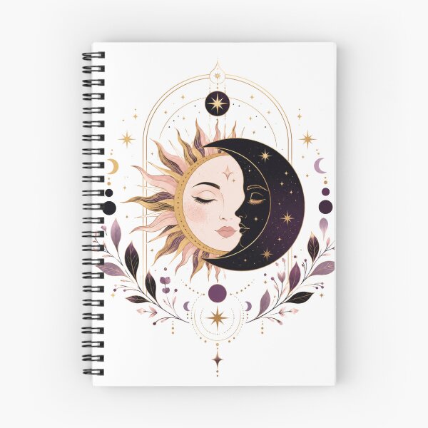 Item preview, Celestial Sun and Moon Face Art designed and sold by ModernMoodCo.