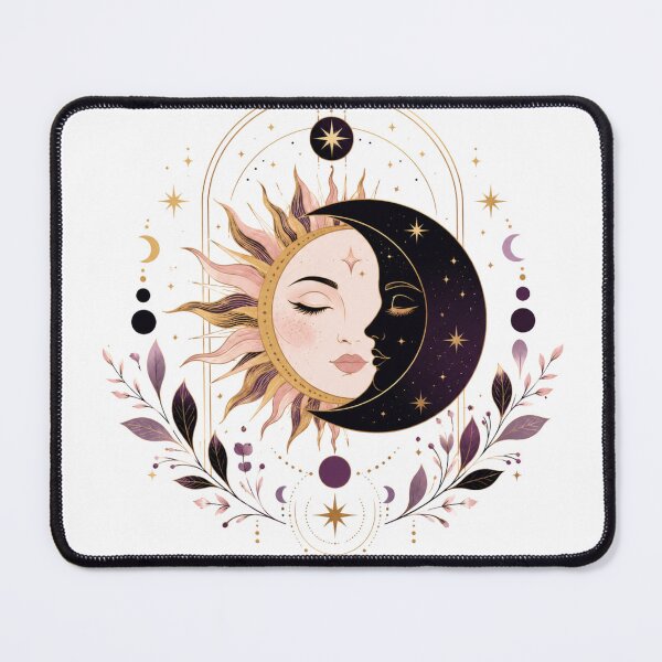 Item preview, Celestial Sun and Moon Face Art designed and sold by ModernMoodCo.