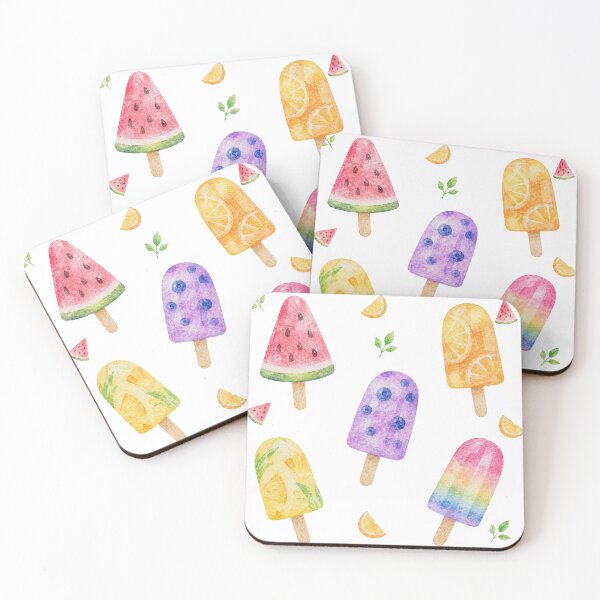 Item preview, Watercolor Fruit Ice Pops Summer Pattern designed and sold by Ora-kuro.
