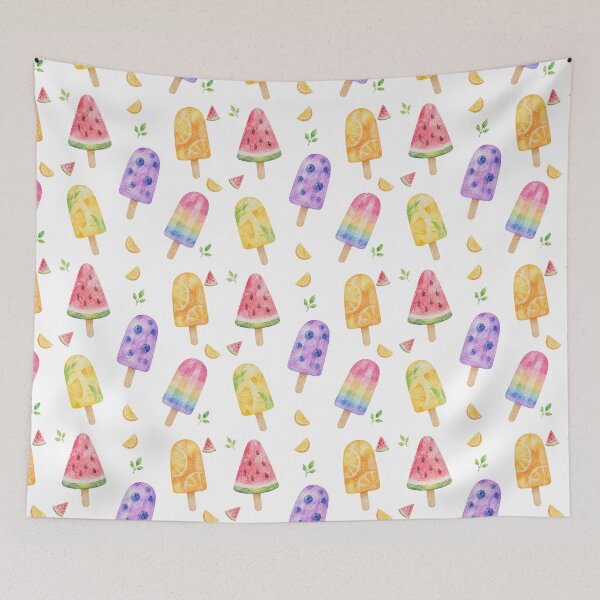 Item preview, Watercolor Fruit Ice Pops Summer Pattern designed and sold by Ora-kuro.