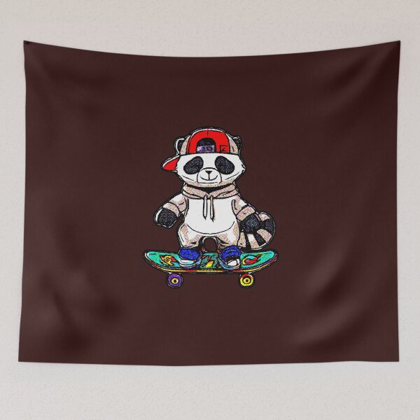 Item preview, Panda Skater Kawaii Gorra Roja Streetwear Animal designed and sold by AstronautMerch.