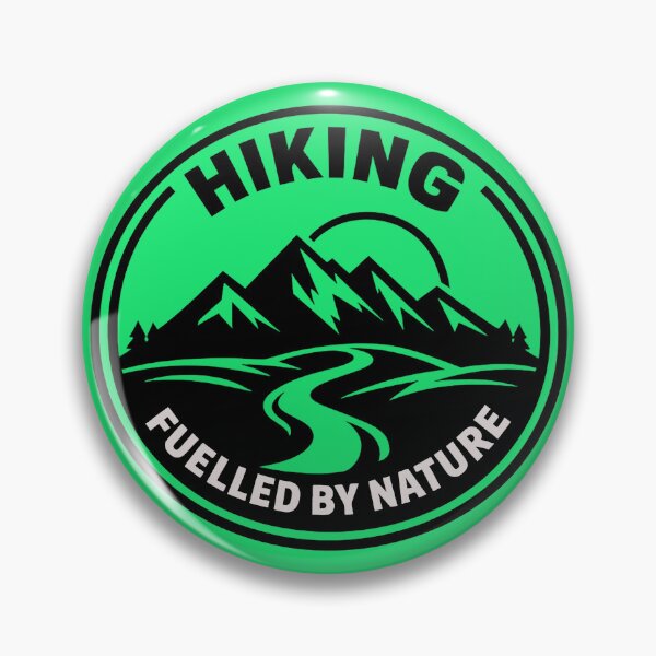 Item preview, Hiking Fuelled by Nature – Minimal Outdoor Adventure Badge designed and sold by DesignHouse07.