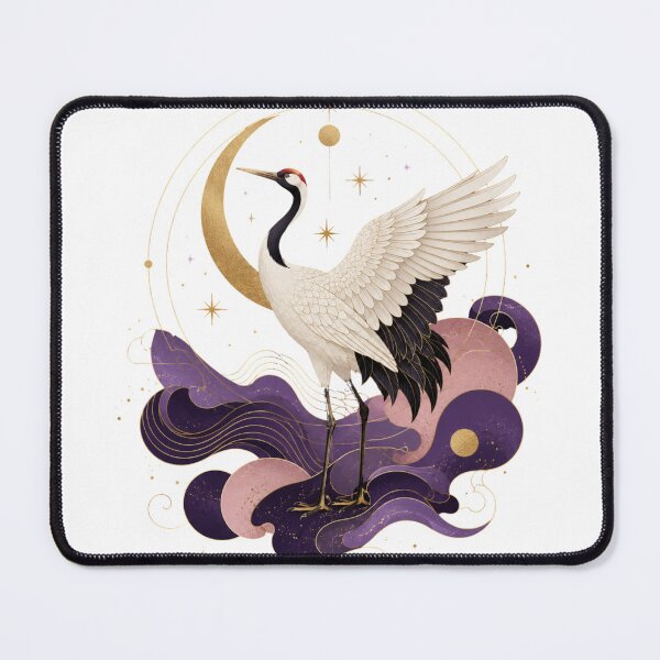 Item preview, Elegant Celestial Crane Moon Art designed and sold by ModernMoodCo.