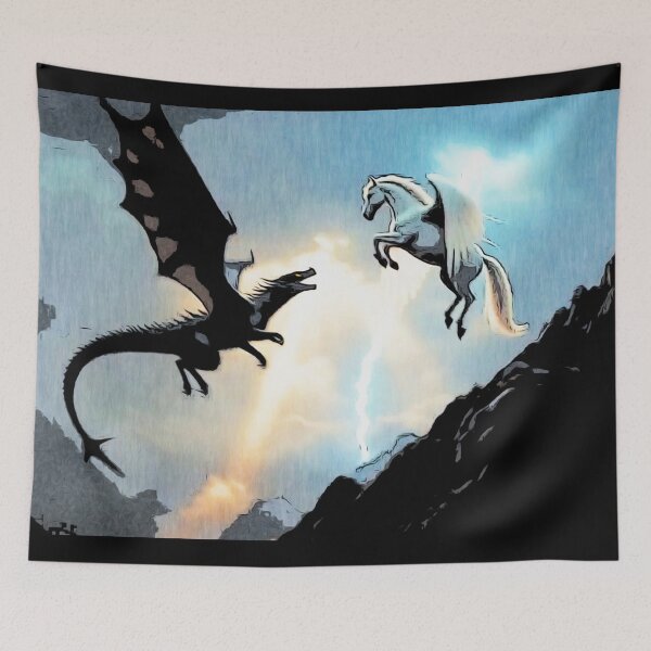 Item preview, Battle Of The Dragon and Pegasus designed and sold by NaturePrints.