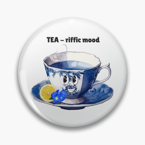 Item preview, Blue Floral Tea Cup Sticker – Tea Lover Gift, Lemon Tea Aesthetic, Cozy Cottagecore Kitchen Art designed and sold by Pandey14.