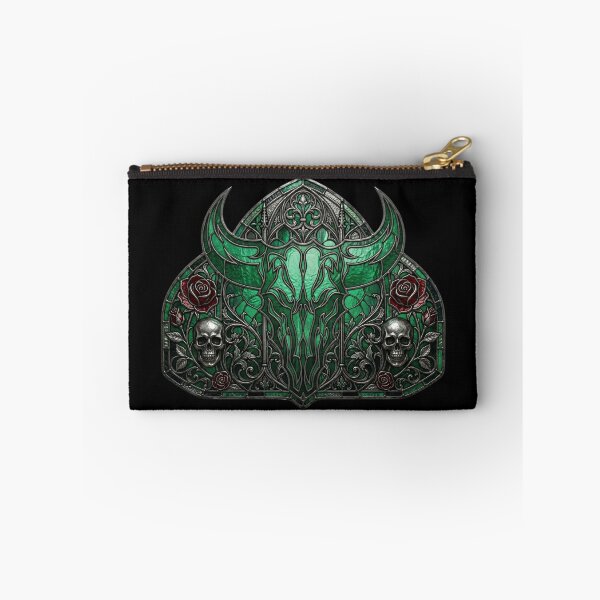 Item preview, Gothic stained glass window with bull's skull designed and sold by David Mateo ArtWorks.