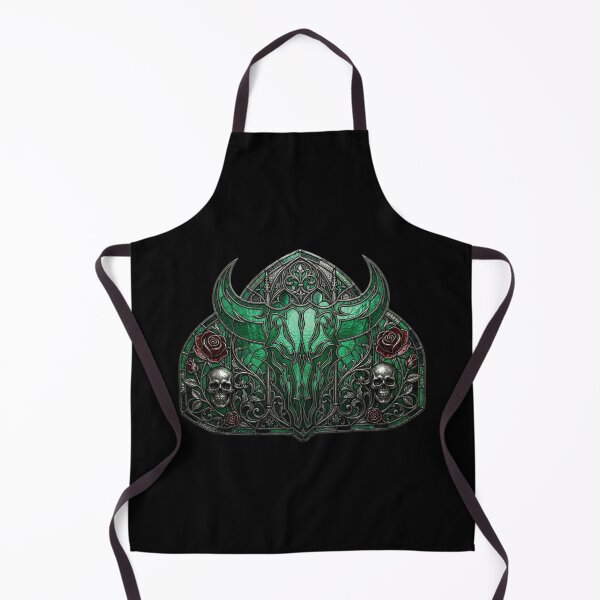 Item preview, Gothic stained glass window with bull's skull designed and sold by David Mateo ArtWorks.