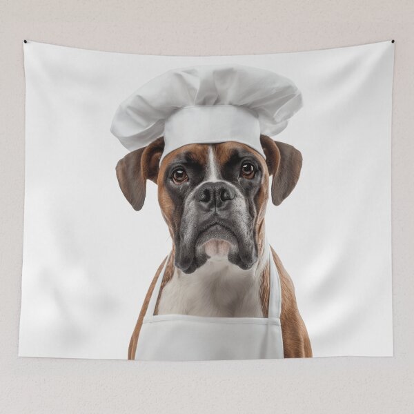 Item preview, Funny Boxer Dog Chef Realistic Animal Cooking Humor Art designed and sold by LazyOwlStore.