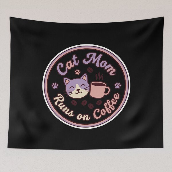 Item preview, Cat Mom Runs on Coffee Sticker designed and sold by Sketchlegacy.