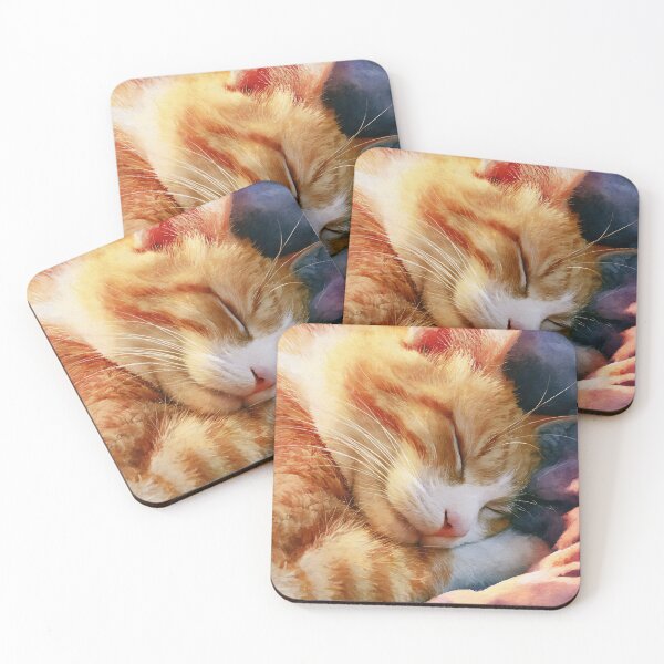 Item preview, Content Orange Cat Curled Up Sleeping Peacefully Cozy Warm Art designed and sold by Drissakembili.