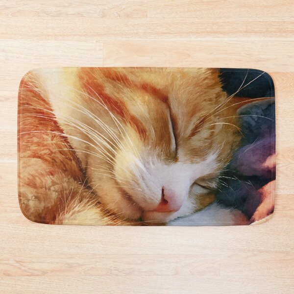 Item preview, Content Orange Cat Curled Up Sleeping Peacefully Cozy Warm Art designed and sold by Drissakembili.