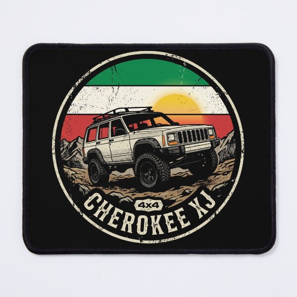 Item preview, Cherokee XJ White Off Road 4x4 Italy Flag Retro Sunset designed and sold by Off-Road-Zone.