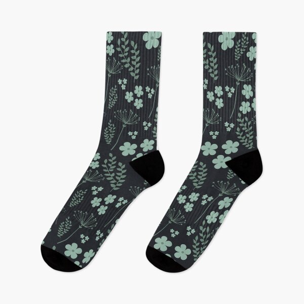Item preview, Scandinavian Floral Pattern | Sage Green Dark Wildflowers Seamless Botanical  designed and sold by Dino-Lune.