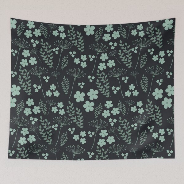 Item preview, Scandinavian Floral Pattern | Sage Green Dark Wildflowers Seamless Botanical  designed and sold by Dino-Lune.