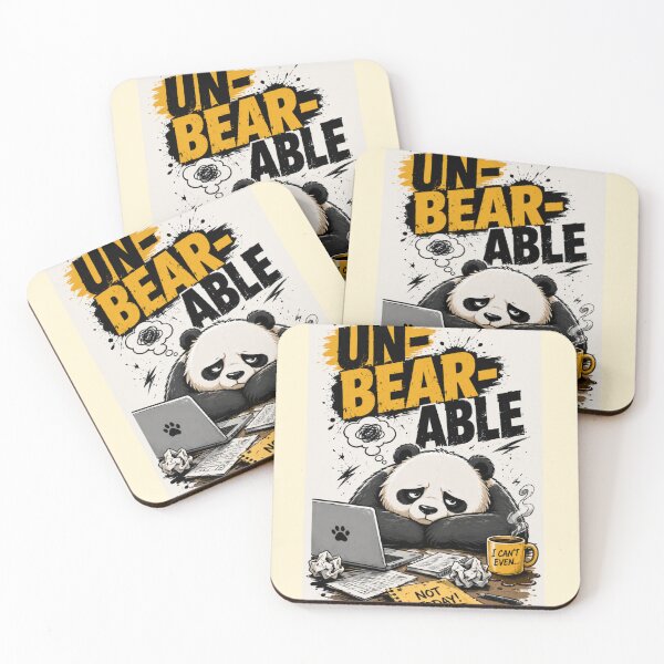 Item preview, Unbearable Funny Tired Panda designed and sold by BagFactoryUK.