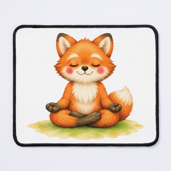 Item preview, Lotus Fox Yoga Watercolor Print designed and sold by YogiAnimalArt.