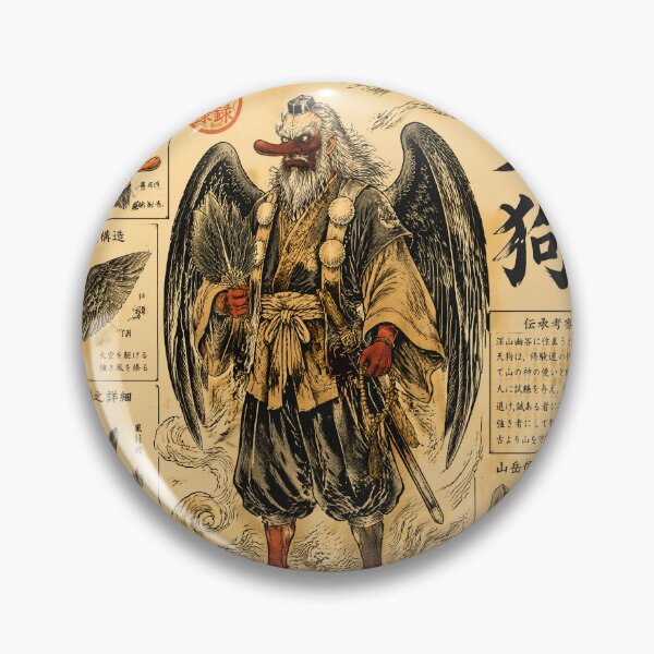 Item preview, Japanese Tengu Art – Mythical Mountain Monk Illustration designed and sold by kaxymax.
