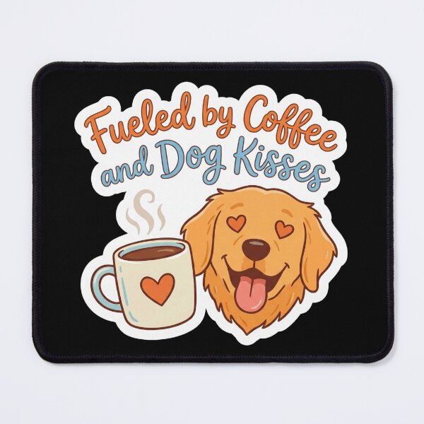 Item preview, Fueled by Coffee and Dog Kisses Sticker designed and sold by Sketchlegacy.