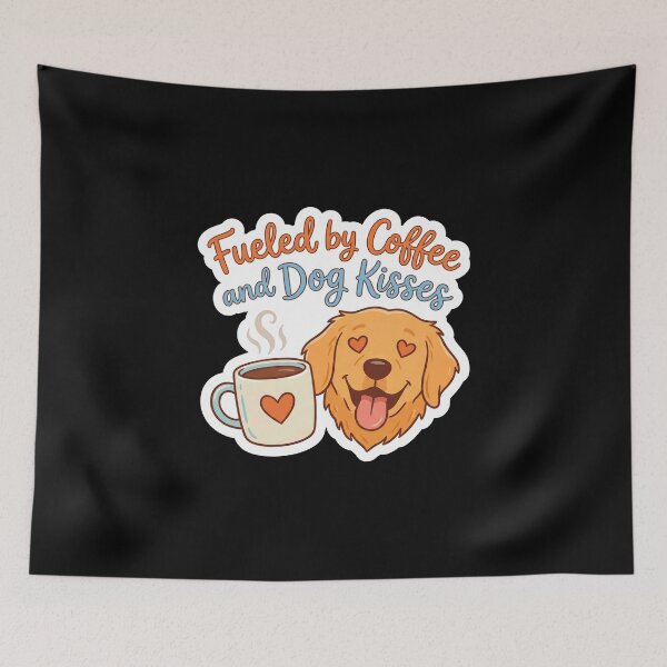 Item preview, Fueled by Coffee and Dog Kisses Sticker  designed and sold by Sketchlegacy.