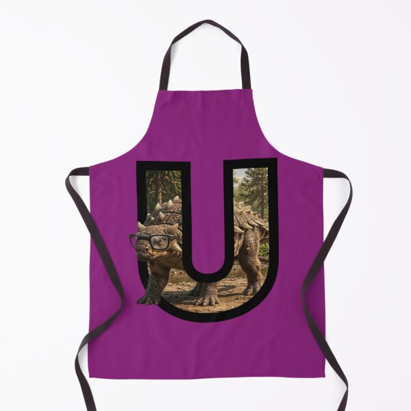 Item preview, Letter U Dinosaur - Nerdy Ankylosaurus wearing Glasses designed and sold by mackyartsstudio.