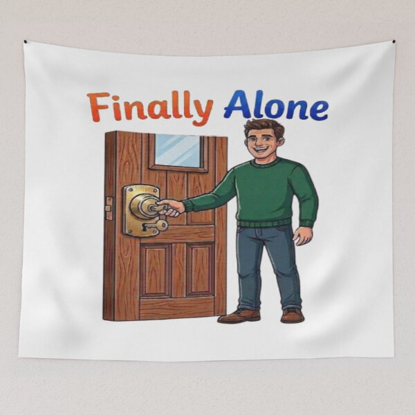Item preview, Finally Alone: Relatable Introvert Humor Design designed and sold by Northern Glow Art.