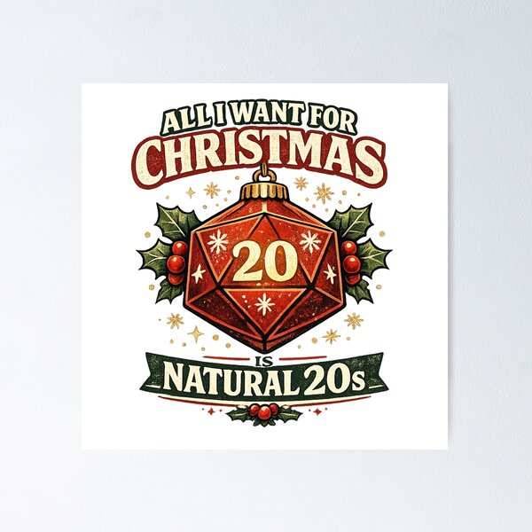 Item preview, All I Want For Christmas Is Natural 20s designed and sold by ESSClothing.