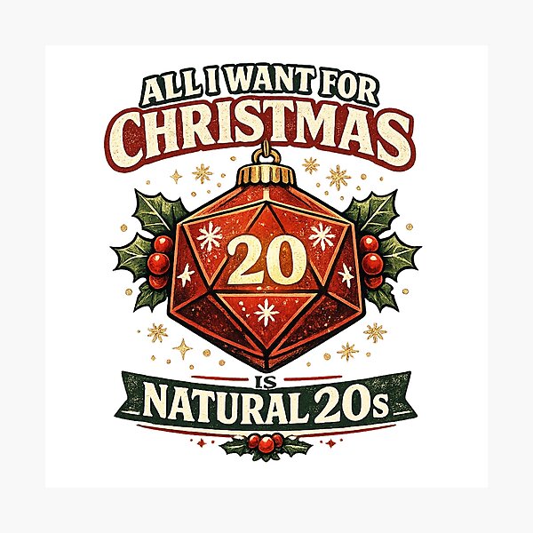 Item preview, All I Want For Christmas Is Natural 20s designed and sold by ESSClothing.