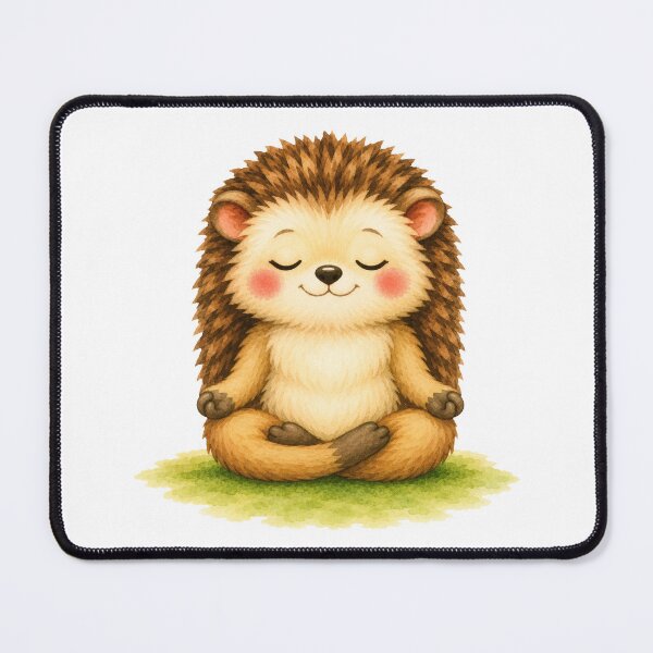 Item preview, Lotus Hedgehog Yoga Watercolor Print designed and sold by YogiAnimalArt.