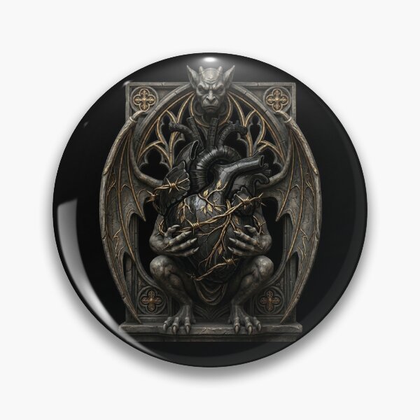 Item preview, Stone Gargoyle with Thorned Heart — Gothic Arch designed and sold by David Mateo ArtWorks.