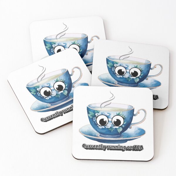 Item preview, Currently Running on Tea Sticker – Funny Tea Lover Quote, Cute Blue Teacup Humor Design, Tea Addict Gift designed and sold by Pandey14.