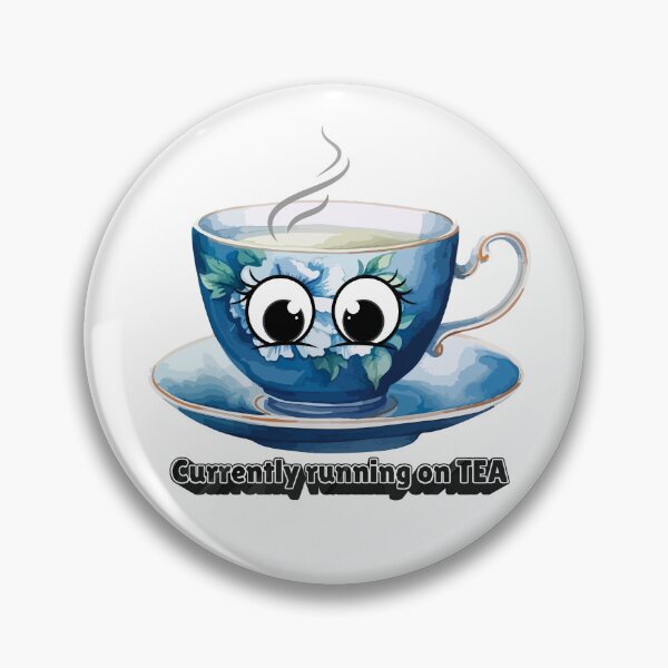 Item preview, Currently Running on Tea Sticker – Funny Tea Lover Quote, Cute Blue Teacup Humor Design, Tea Addict Gift designed and sold by Pandey14.