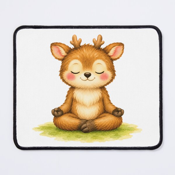 Item preview, Lotus Deer Yoga Watercolor Print designed and sold by YogiAnimalArt.