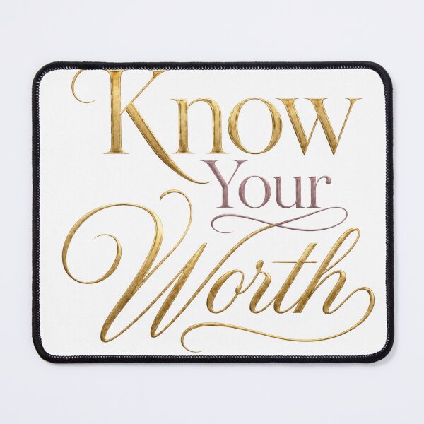 Item preview, Know Your Worth Elegant Gold Quote Sticker designed and sold by ModernMoodCo.