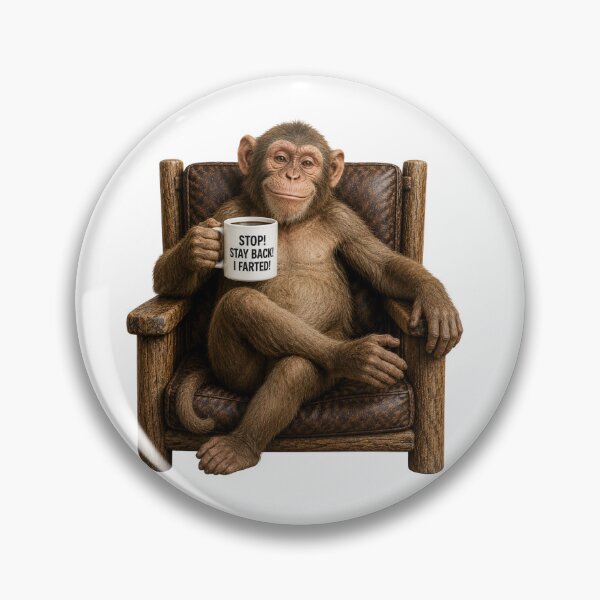 Item preview, Stay Back I Farted Monkey | Funny Coffee Monkey Humor Design designed and sold by HippyRikky.