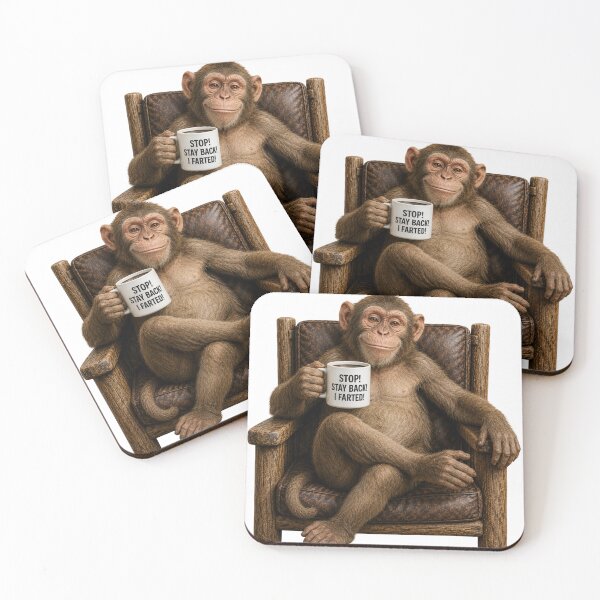 Item preview, Stay Back I Farted Monkey | Funny Coffee Monkey Humor Design designed and sold by HippyRikky.
