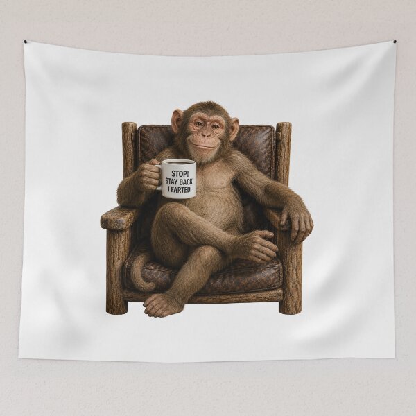 Item preview, Stay Back I Farted Monkey | Funny Coffee Monkey Humor Design designed and sold by HippyRikky.