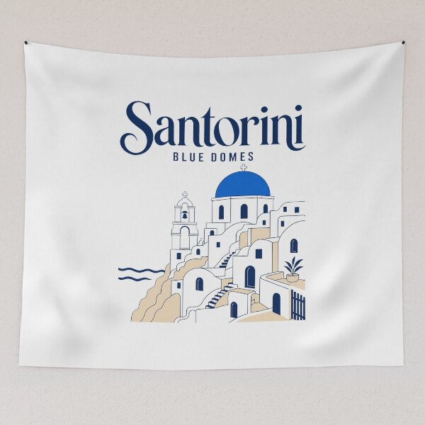 Item preview, Santorini Blue Domes Holiday designed and sold by pirminio.