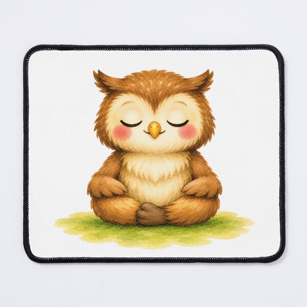 Item preview, Lotus Owl Yoga Watercolor Print designed and sold by YogiAnimalArt.
