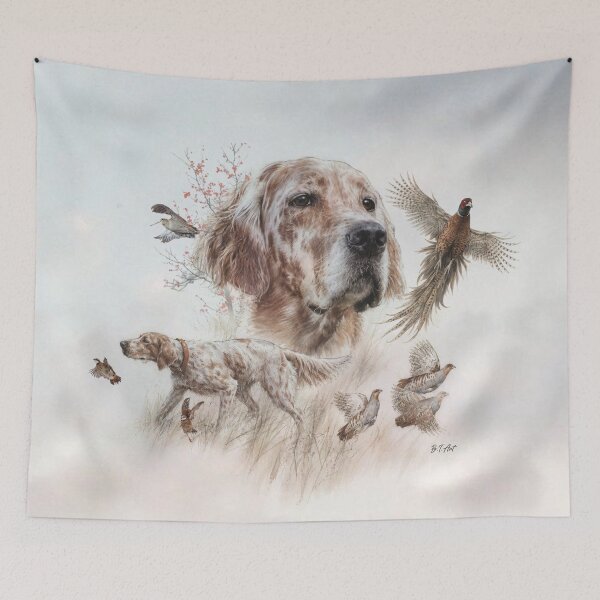 Item preview, English Setter Hunting Legacy – Wildlife Watercolor Illustration. designed and sold by TammyHunterArt.