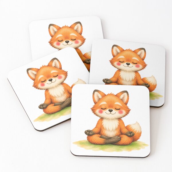 Item preview, Lotus Fox Yoga Watercolor Print designed and sold by YogiAnimalArt.