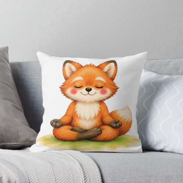 Item preview, Lotus Fox Yoga Watercolor Print designed and sold by YogiAnimalArt.