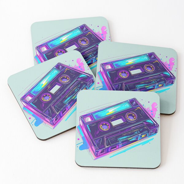 Artikelvorschau, Mixtape Kassette in knalligen neon Farben  entworfen und verkauft von LiskoDesign.