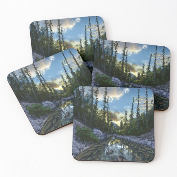 Item preview, Abstract painting of a river in the forest designed and sold by Witseart.