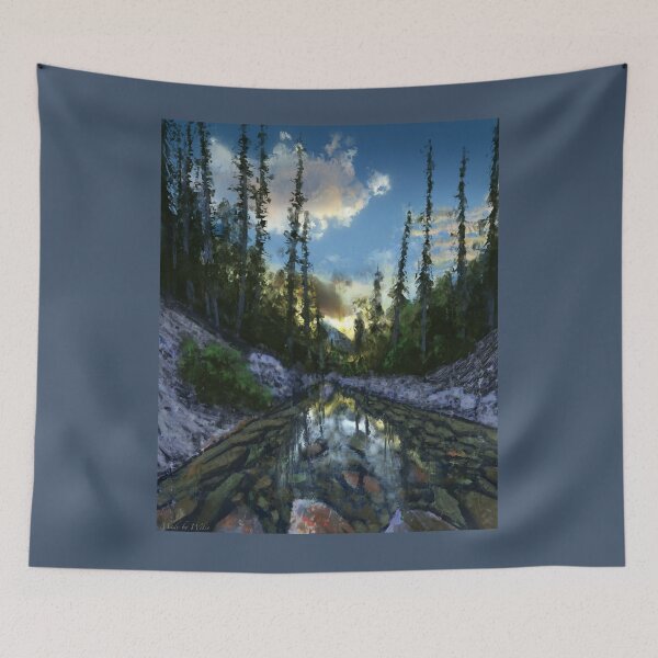 Item preview, Abstract painting of a river in the forest designed and sold by Witseart.