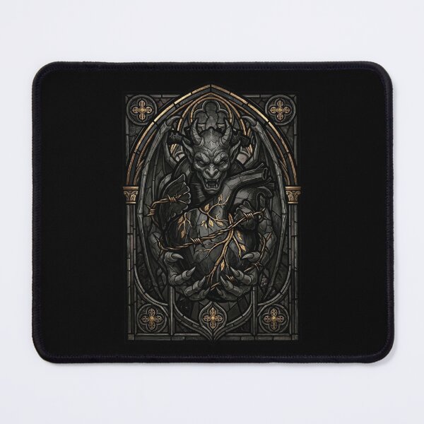 Item preview, Dark Gargoyle with Claws — Golden Gothic Stained Glass designed and sold by David Mateo ArtWorks.