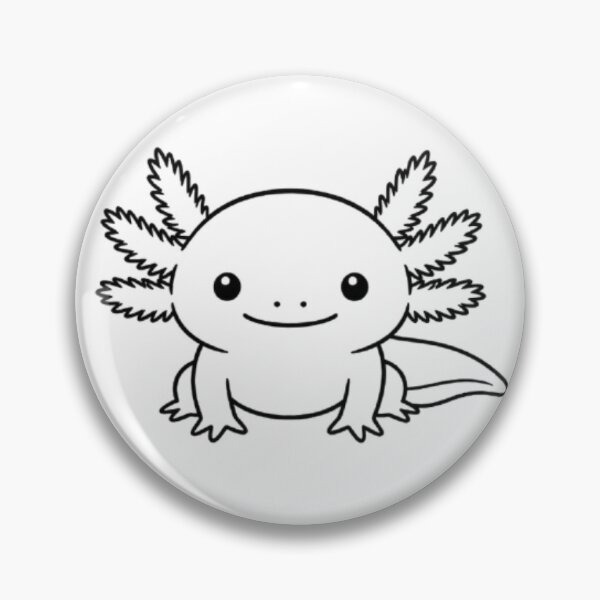 Item preview, Cute Axolotl - Kawaii Smiling Salamander - Minimalist Line Art designed and sold by GoknackifyWear.