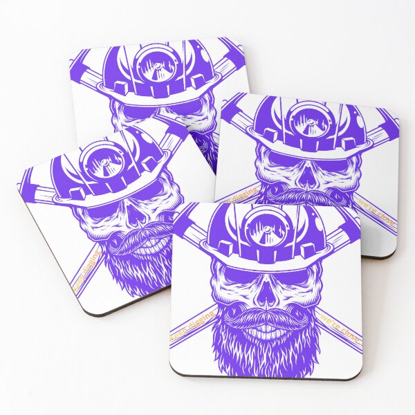 Item preview, Miner skull with helmet and beard designed and sold by HappyDoodle11.