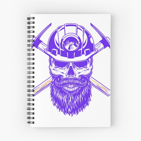 Item preview, Miner skull with helmet and beard designed and sold by HappyDoodle11.